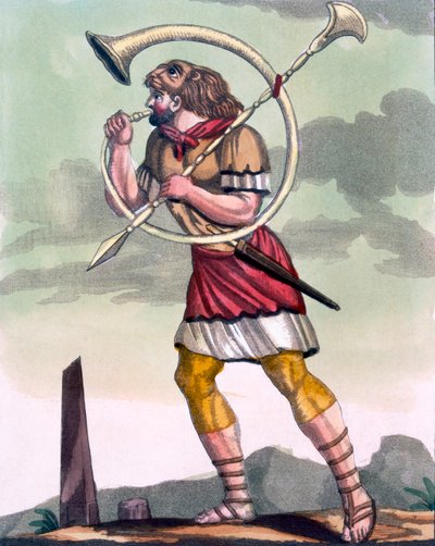 Buccinatore, military horn-blower and trumpeter, illustration from 
